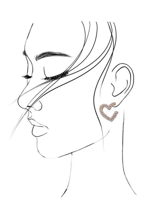 Pearl Heart Shape Hoops