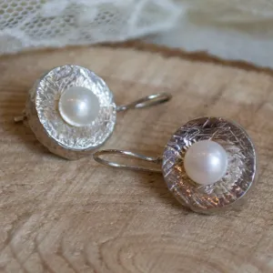 Pearl Silver Earrings - Love is Touch.