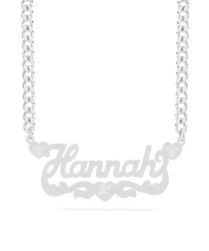 Personalized Name necklace with Satin and Heart "Hannah"