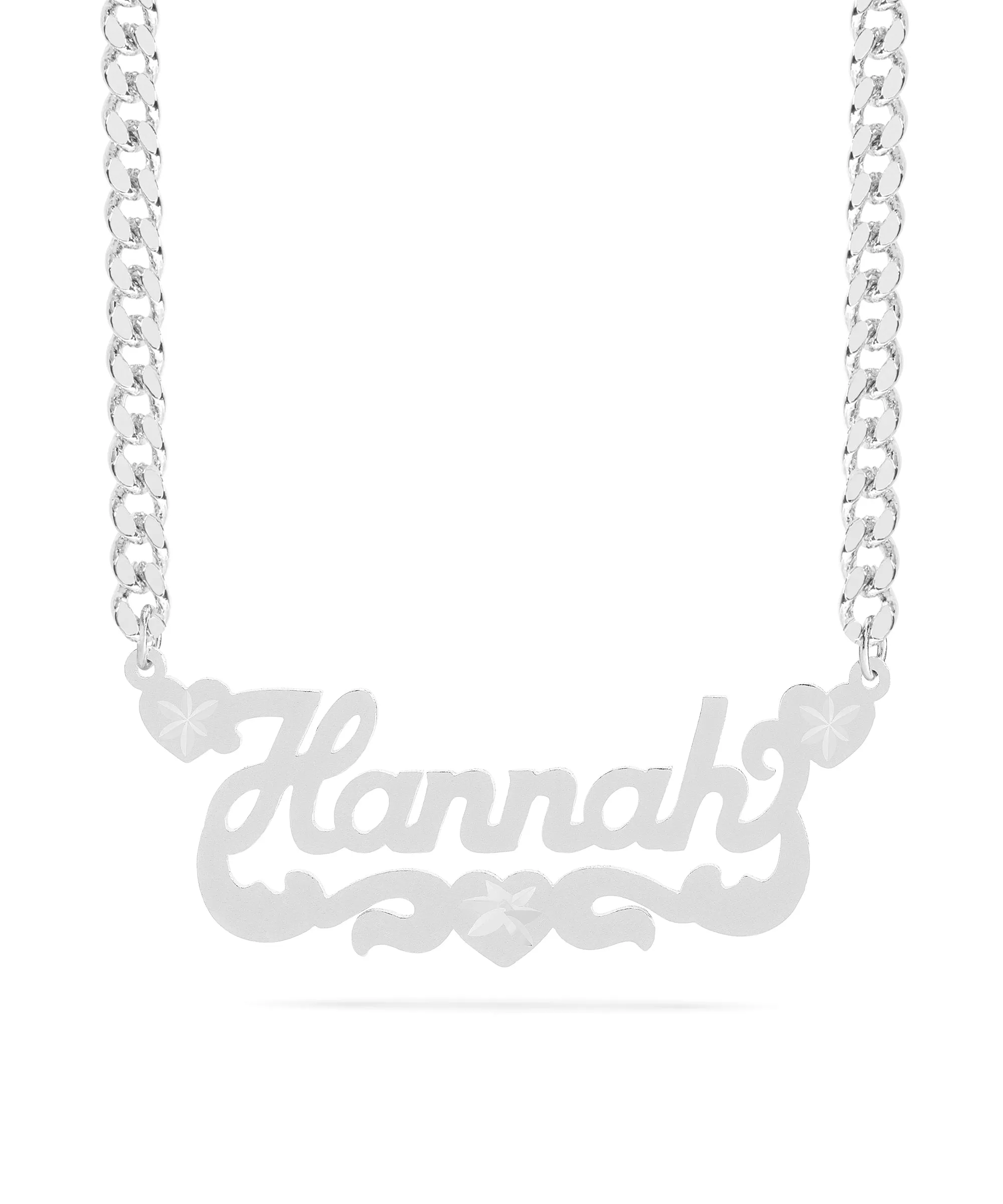 Personalized Name necklace with Satin and Heart "Hannah"