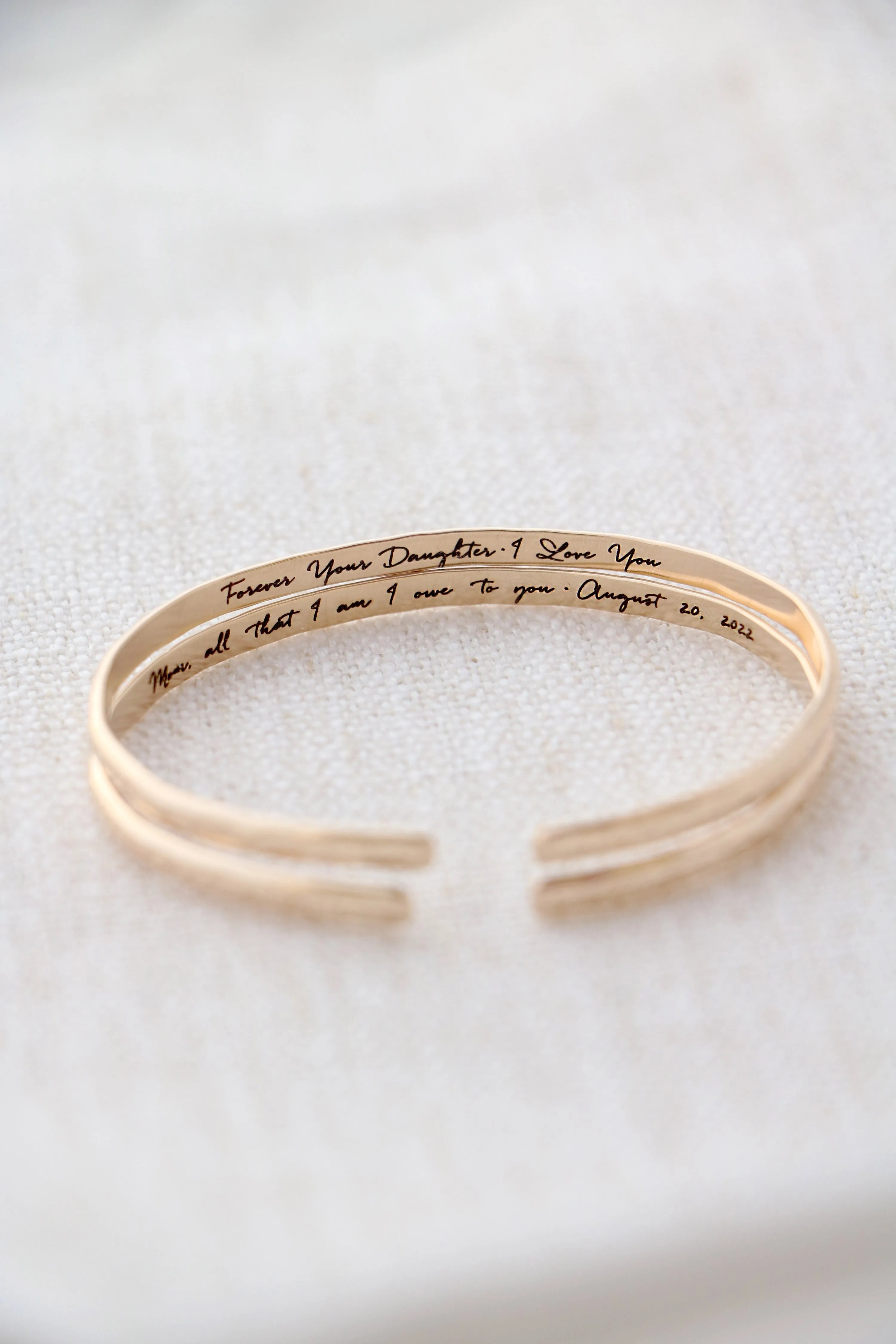 personalized textured cuff {gold   silver }