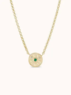 Petite En Route Necklace Emerald