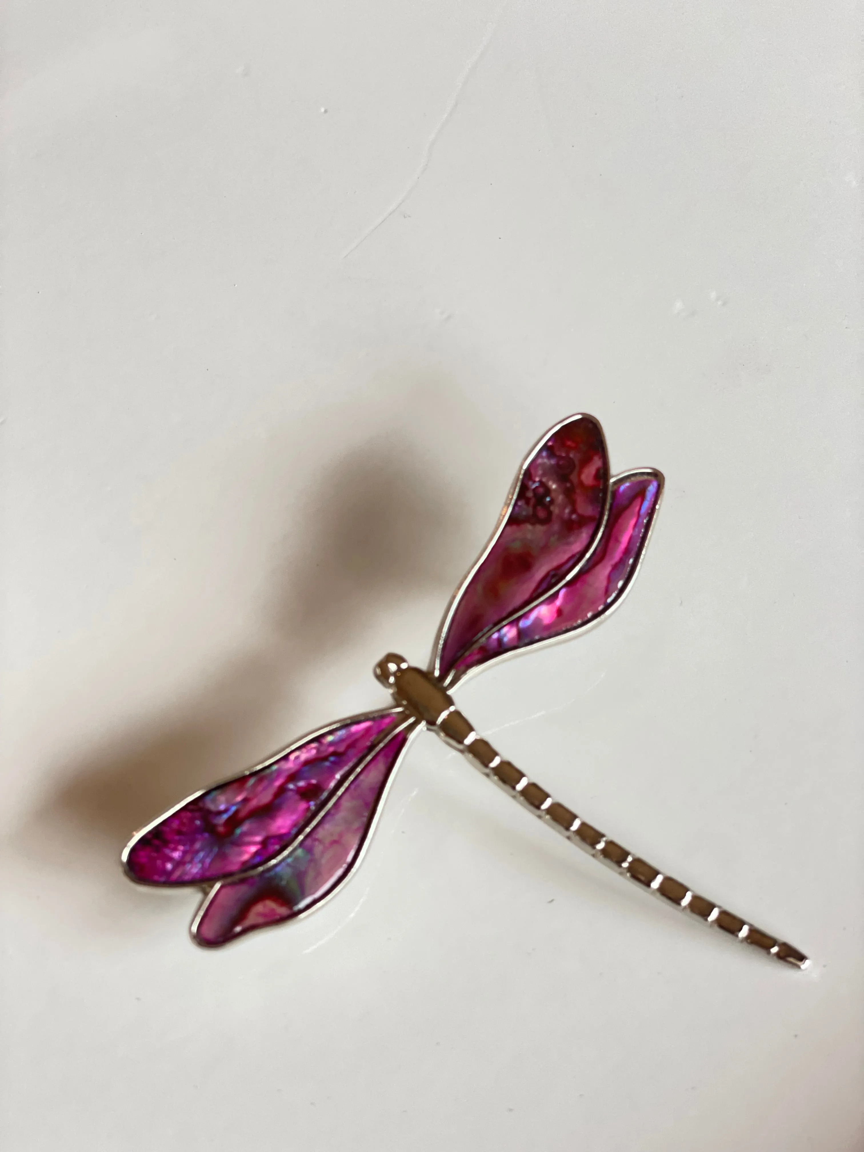 Pink and Purple Dragon Fly Brooch