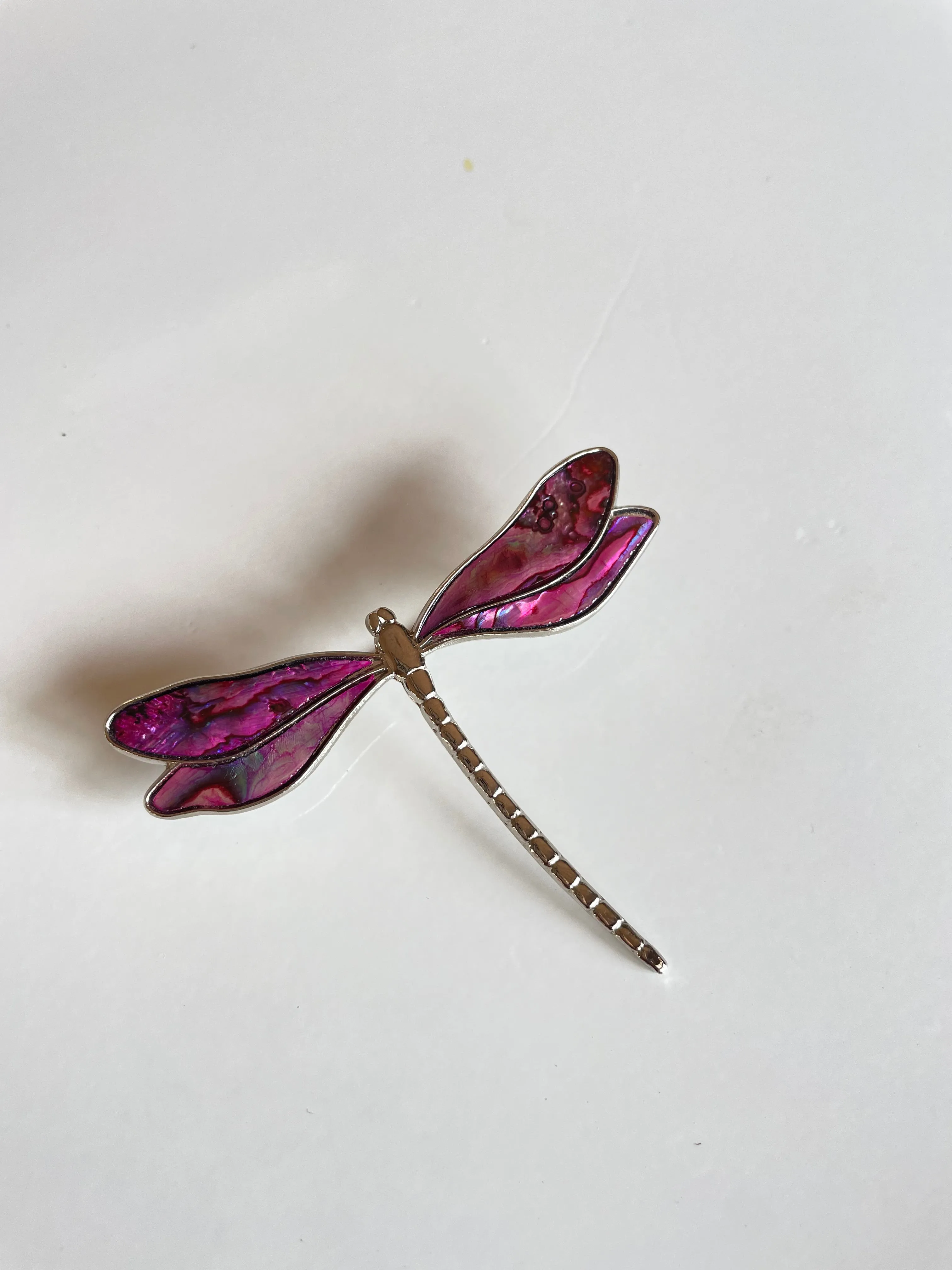 Pink and Purple Dragon Fly Brooch