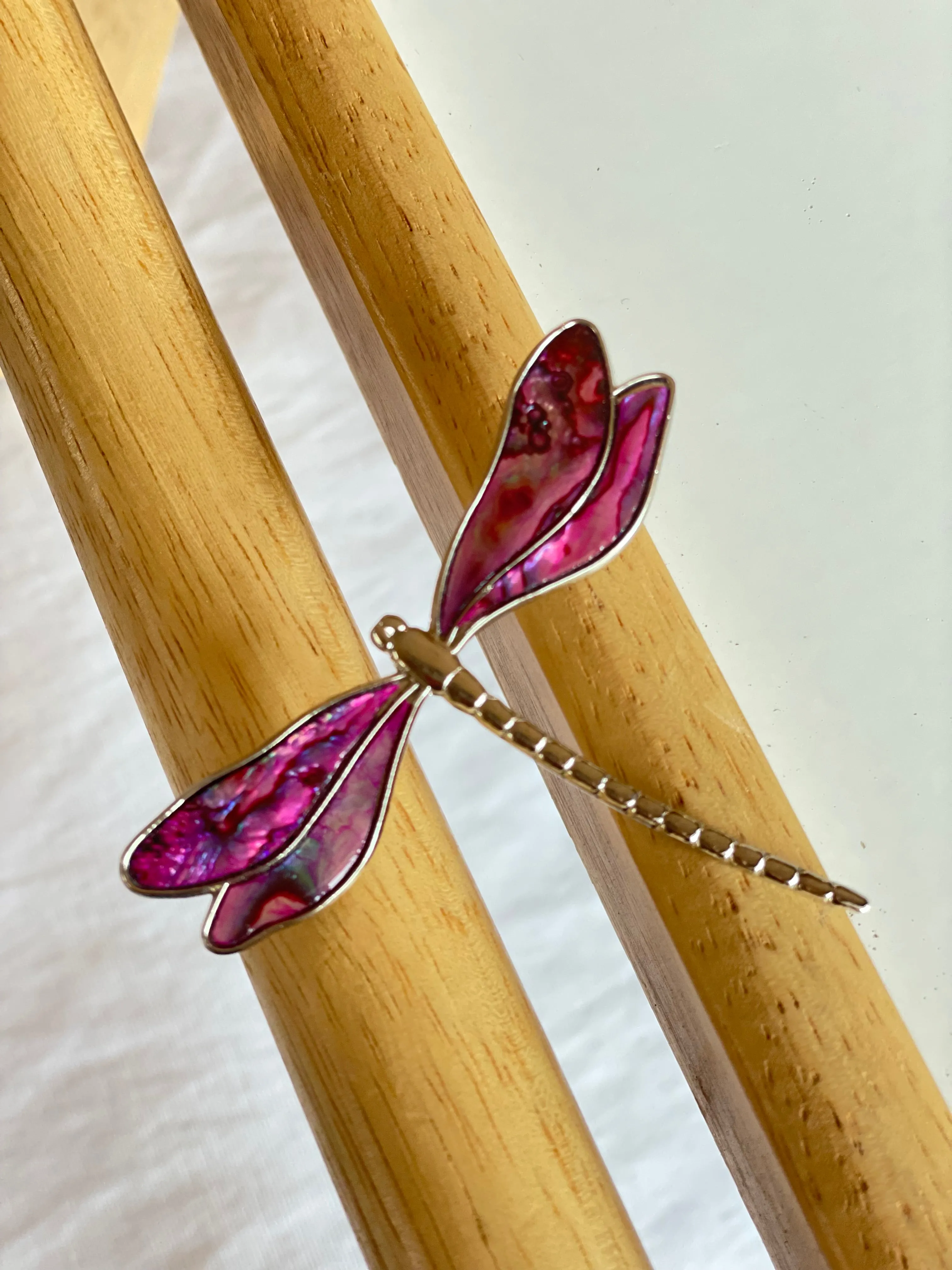 Pink and Purple Dragon Fly Brooch