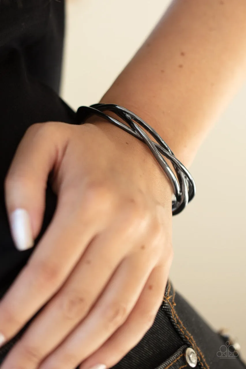 PLAIT Tectonics Black Paparazzi Bracelet