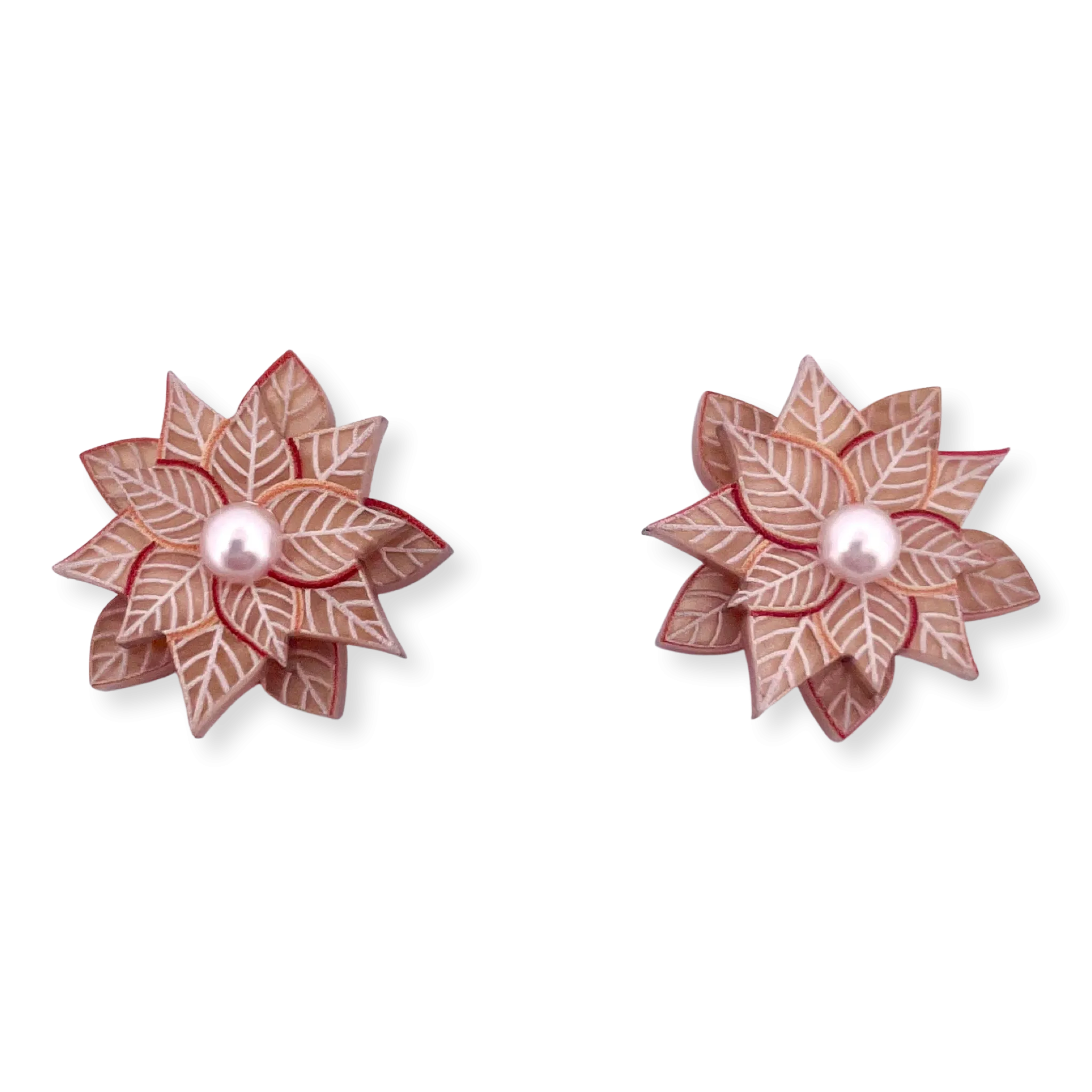 Poinsettia ginger - earring stud