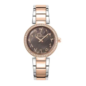 Police Ladies Brown MOP Dial Stainless Steel Rose Gold Watch