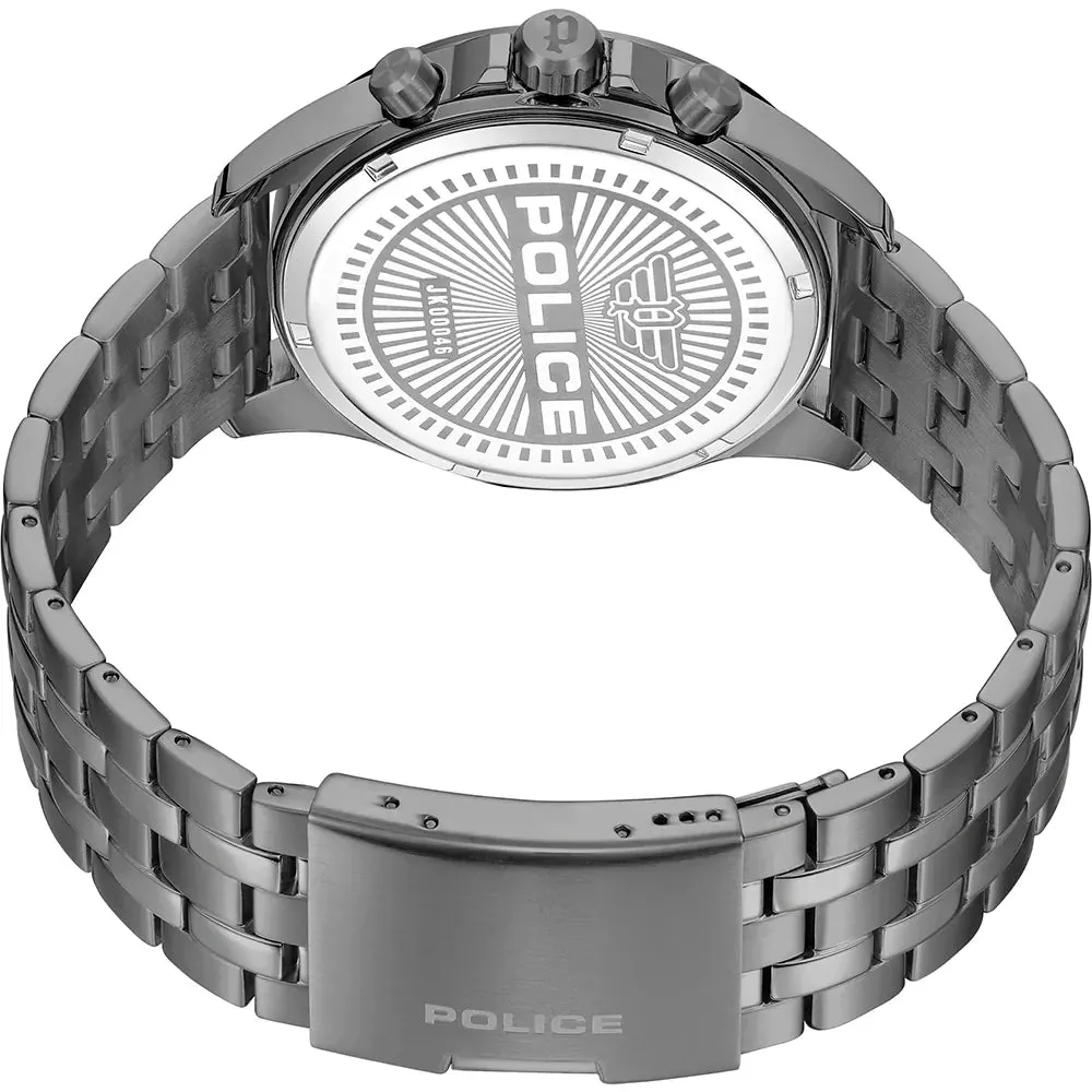 Police Malawi Gents Blue Dial Stainless Steel IP Gun Watch