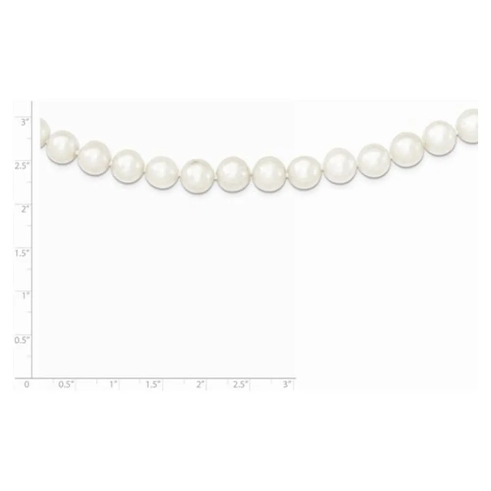 Primal Silver Sterling Silver Rhodium-Plated 9-10Mm White Freshwater Cultured Pearl Necklace