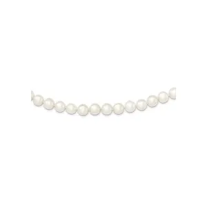 Primal Silver Sterling Silver Rhodium-Plated 9-10Mm White Freshwater Cultured Pearl Necklace