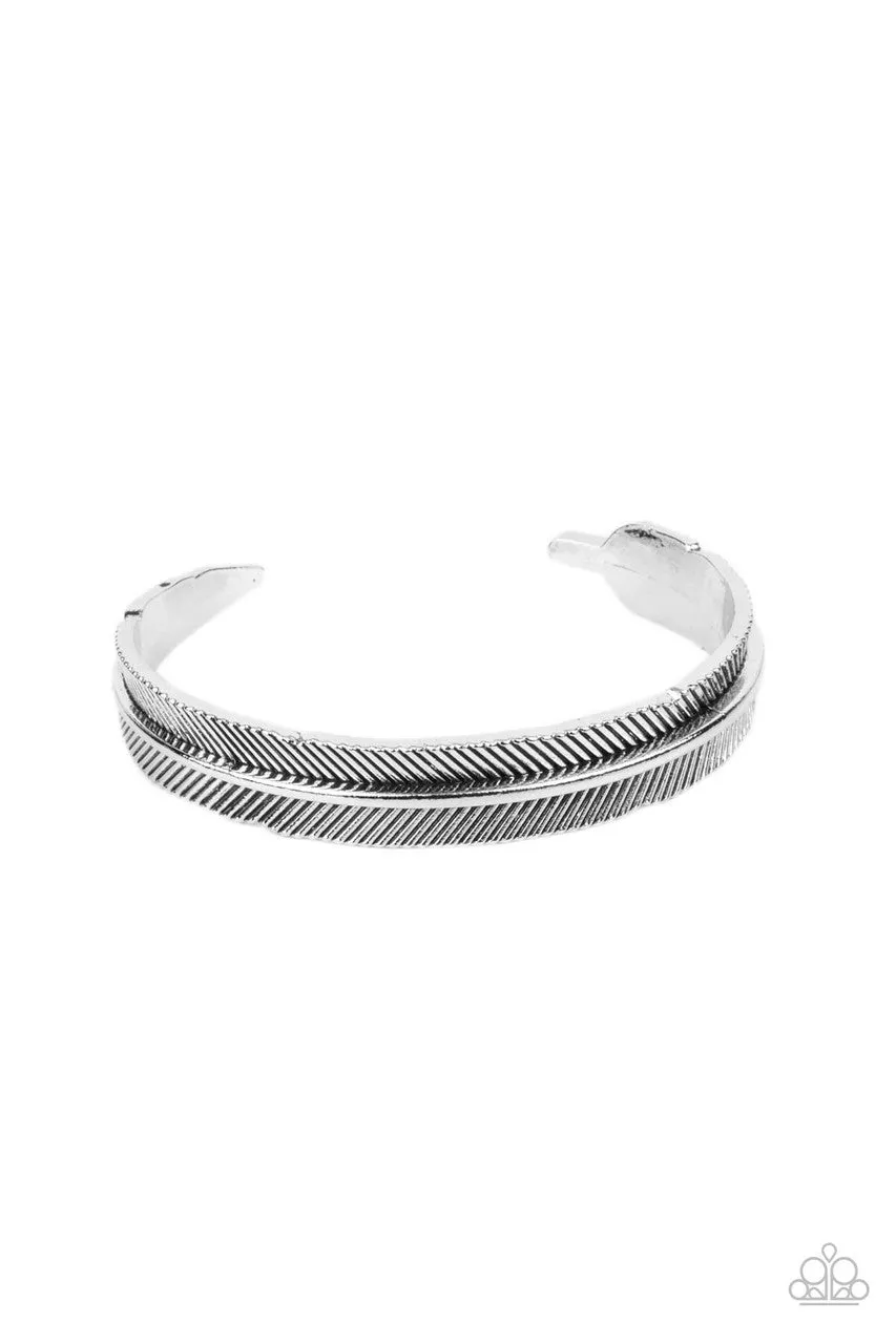 QUILL-Call Silver Paparazzi Men's Bracelet