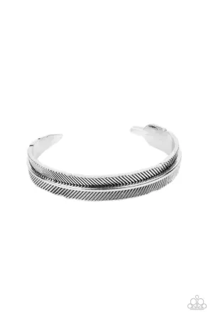 QUILL-Call Silver Paparazzi Men's Bracelet