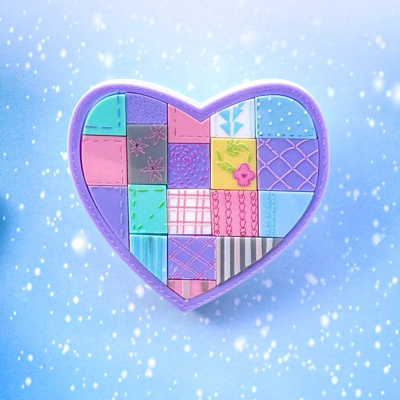 Quilted patchwork heart 🩷 - brooch
