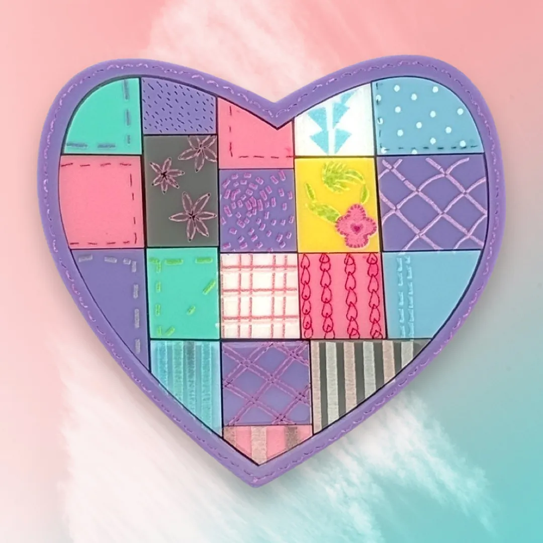 Quilted patchwork heart 🩷 - brooch