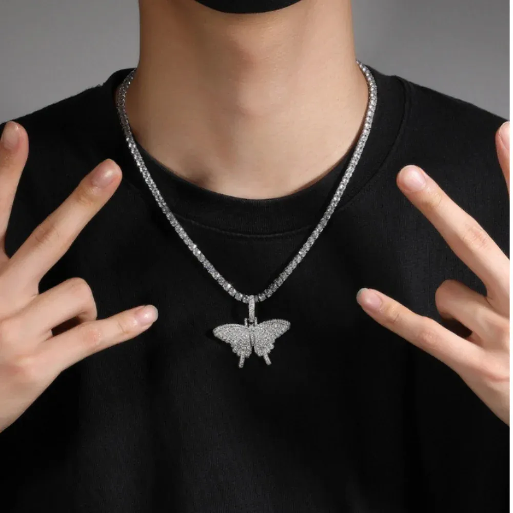"American Diamond Solid Butterfly" Necklaces