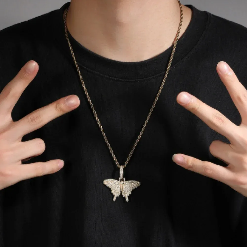"American Diamond Solid Butterfly" Necklaces