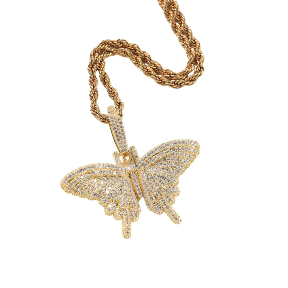 "American Diamond Solid Butterfly" Necklaces