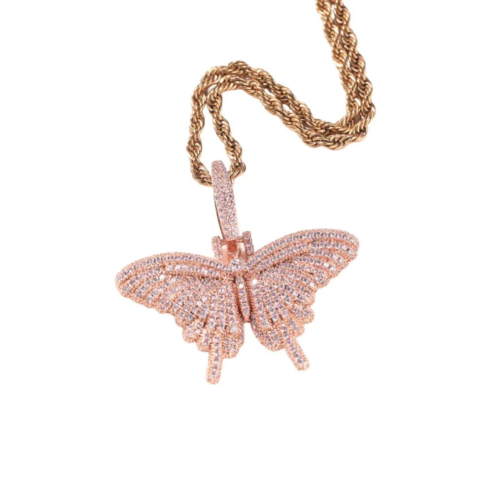 "American Diamond Solid Butterfly" Necklaces