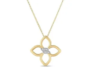 Roberto Coin 18K Yellow Gold 18" 0.08ctw Diamond Small Cialoma Necklace