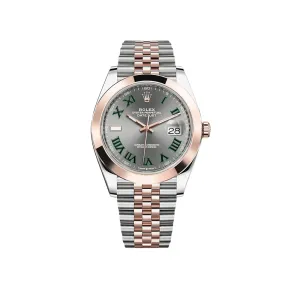Rolex Datejust 126301 Stainless Steel Rose Gold Slate/Green Dial Jubilee
