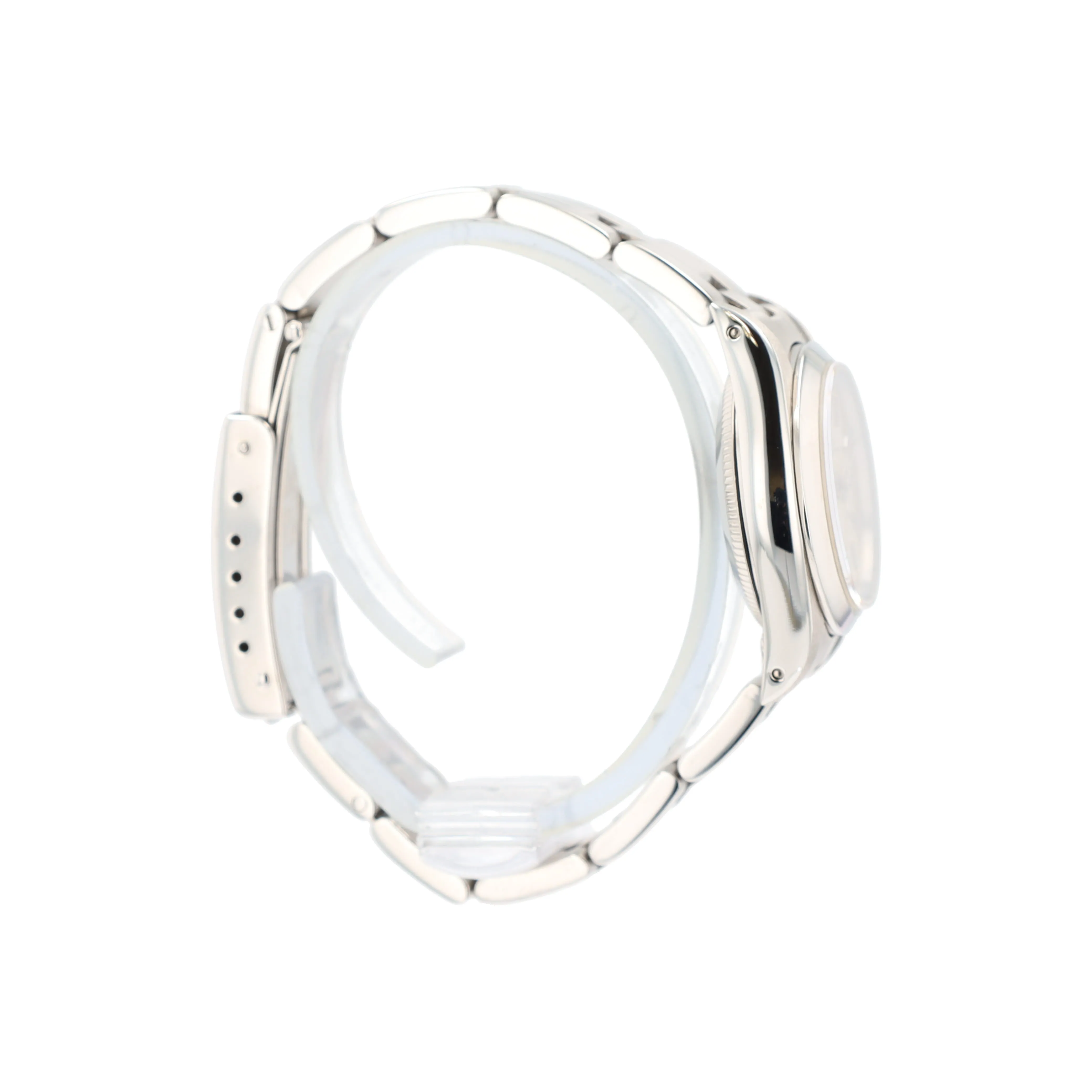 Rolex Oyster Perpetual 67180 24mm Silver Index Dial Smooth Bezel Oyster Band
