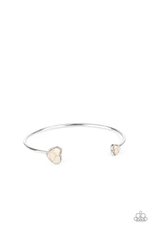 Romantically Rustic White Paparazzi Bracelet