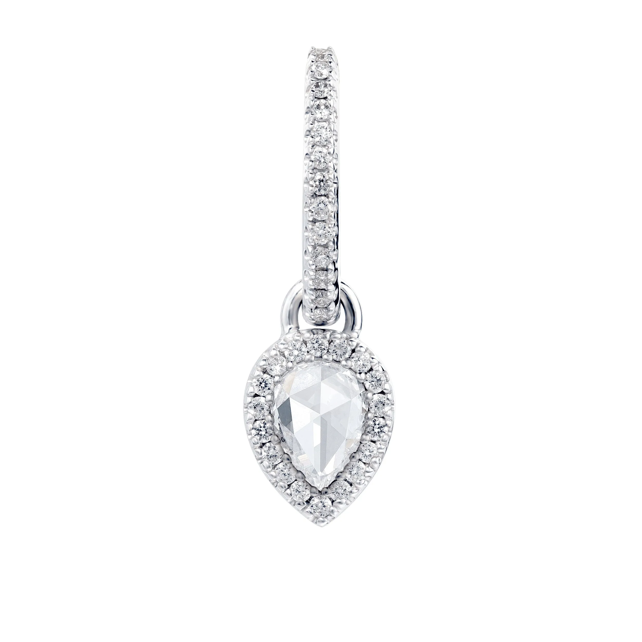 Rose Cut Pear Shaped Drop Earring