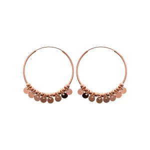 Rose gold plated gypsy boho sleeper hoop earrings