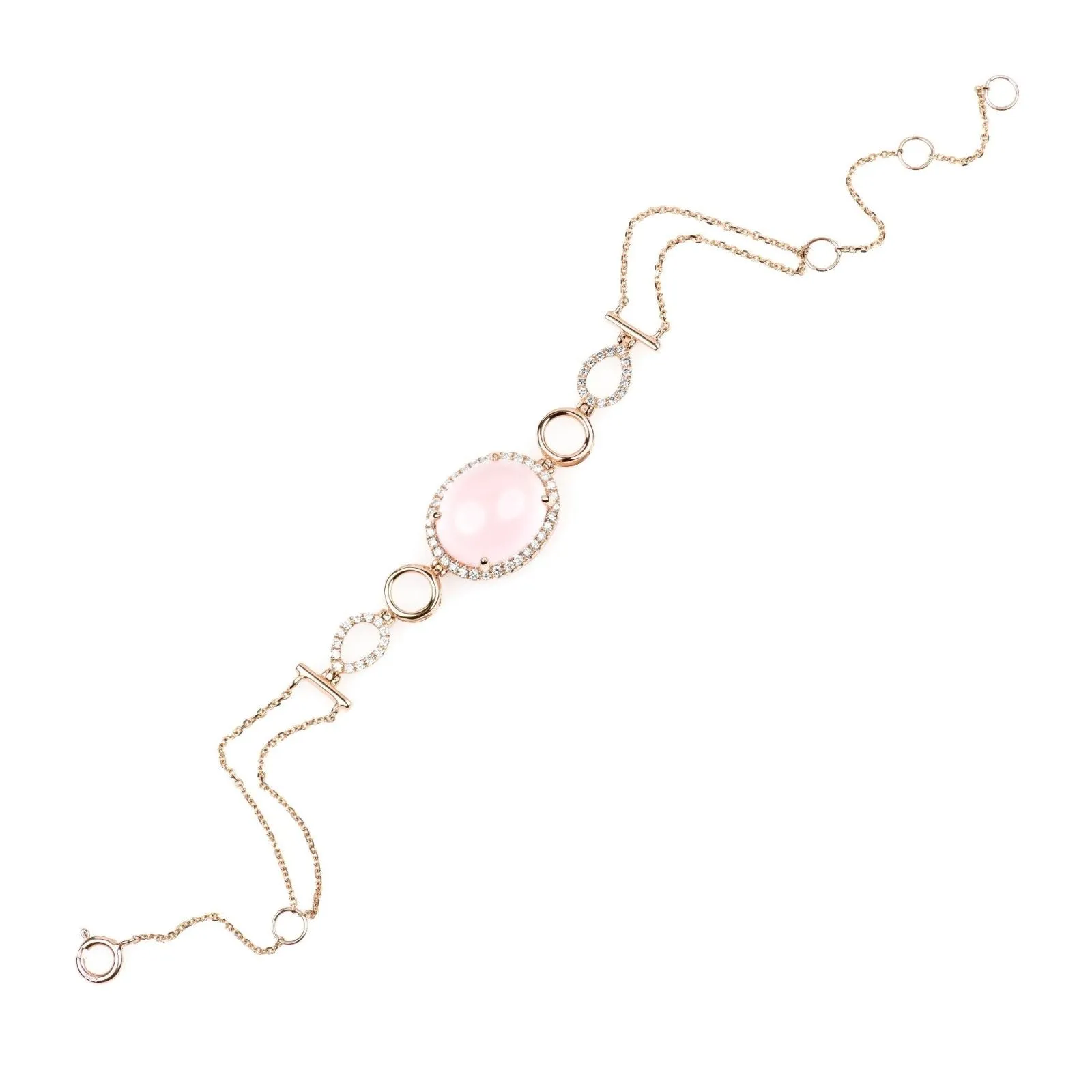 Rose Quartz and Diamond Infinity Heirloom Bracelet