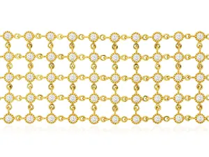 Sabel Collection 14K Yellow Gold Round Diamond Milgrain 5 Row Bracelet
