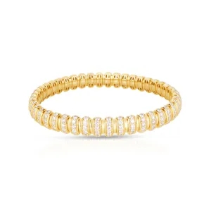 Sabel Collection Yellow Gold Diamond Stretch Bangle