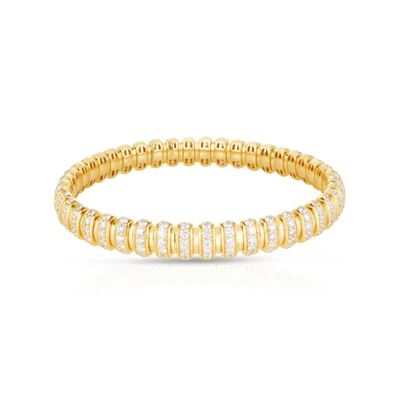 Sabel Collection Yellow Gold Diamond Stretch Bangle
