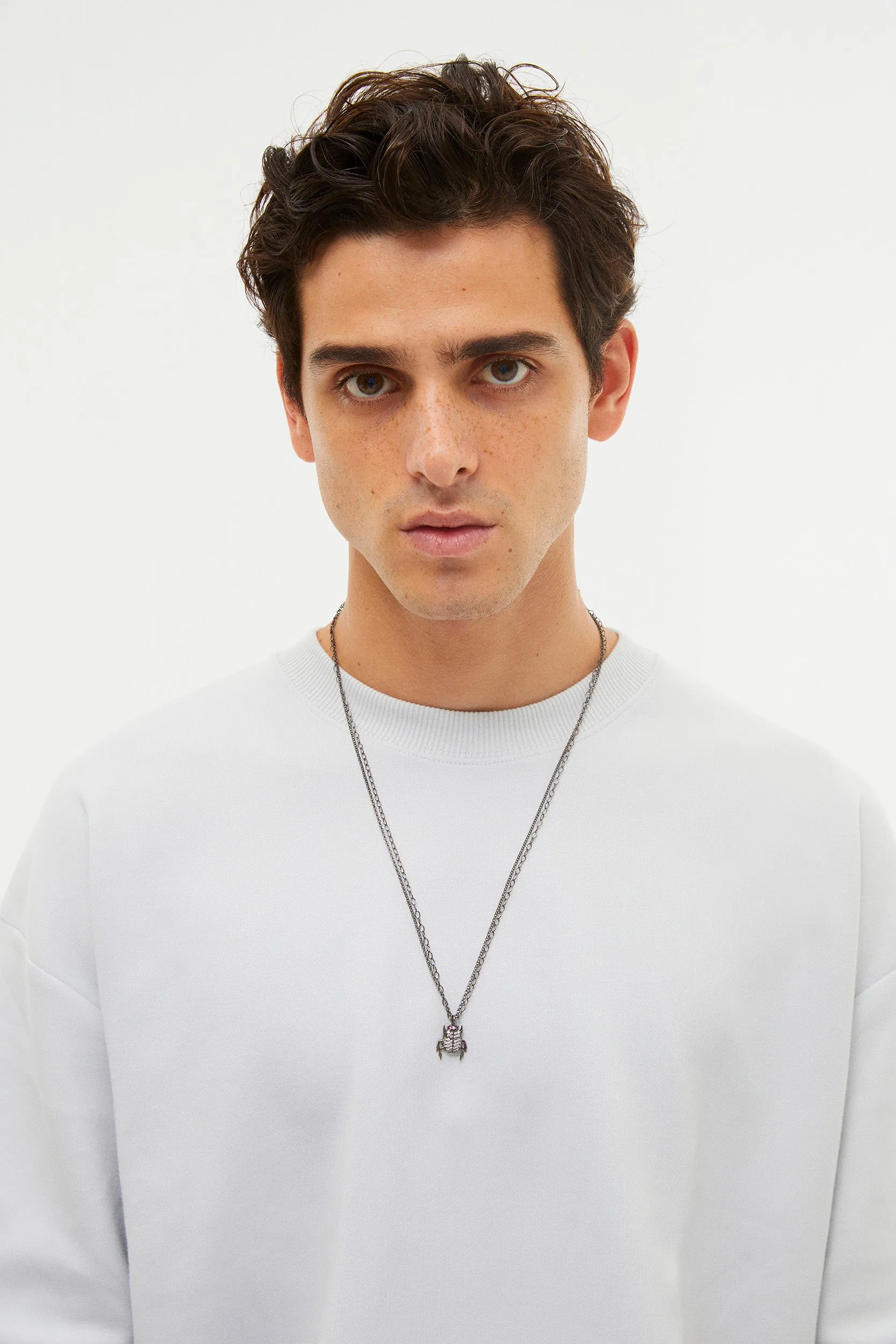 SCARAB DOUBLE CHAIN NECKLACE