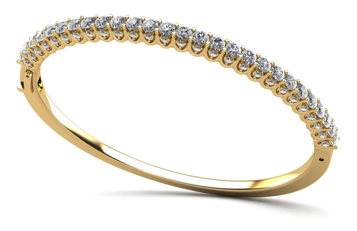 Sensational Sparkle Diamond Bangle Bracelet with 3.92 ct.(finished) 1.6mm, 3mm