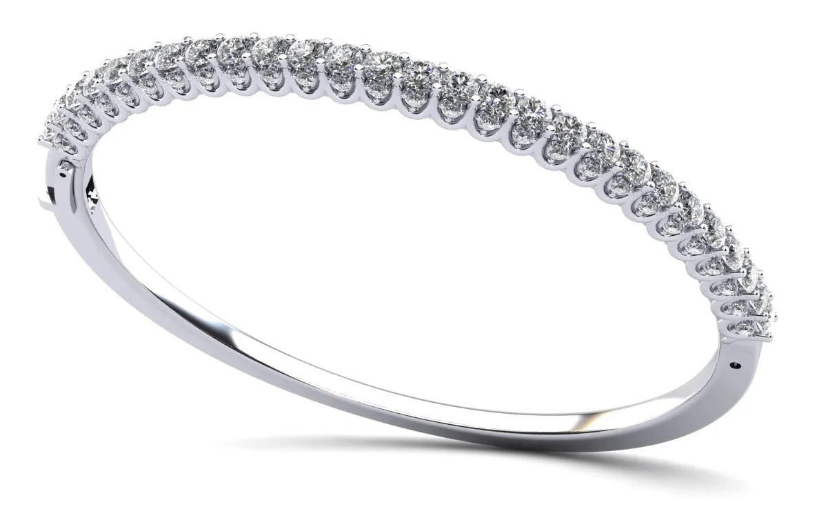 Sensational Sparkle Diamond Bangle Bracelet with 3.92 ct.(finished) 1.6mm, 3mm