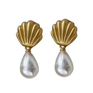 Shell Pearl Drop Earrings for Elegant Style and Sophistication