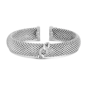 Silver & Diamond Prosecco Curb Link Accent Bracelet