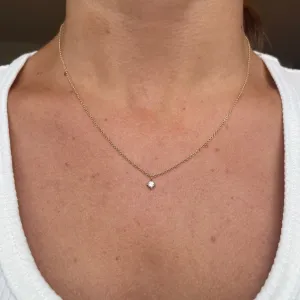 Single Diamond Prong Set Necklace