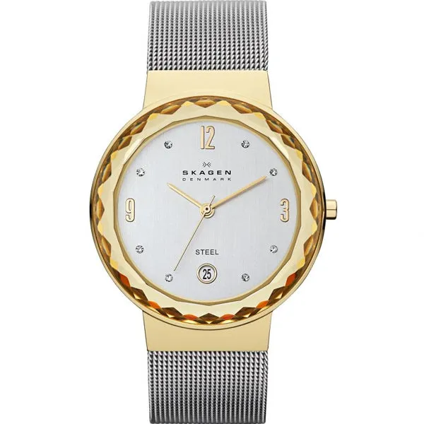 Skagen Leonora Silver Mesh Bracelet Silver white Dial Quartz Watch for Ladies - SKW2002