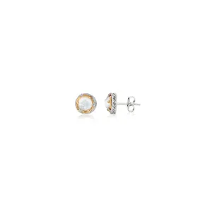 Small Round Mother of Pearl Stud Earrings