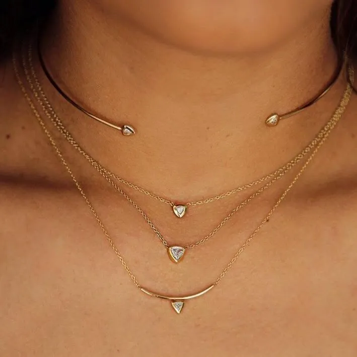 Small Trillion Diamond Necklace