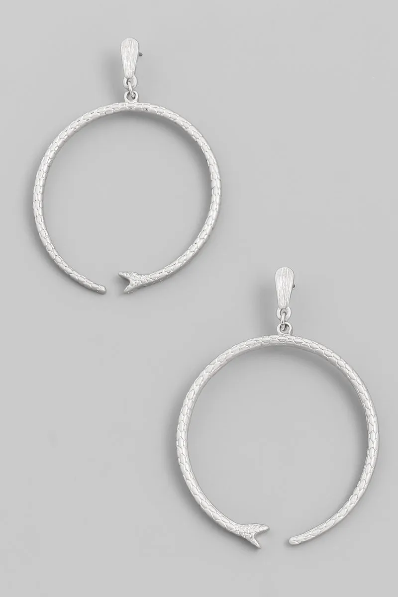 Snake Hoop Drop Earrings
