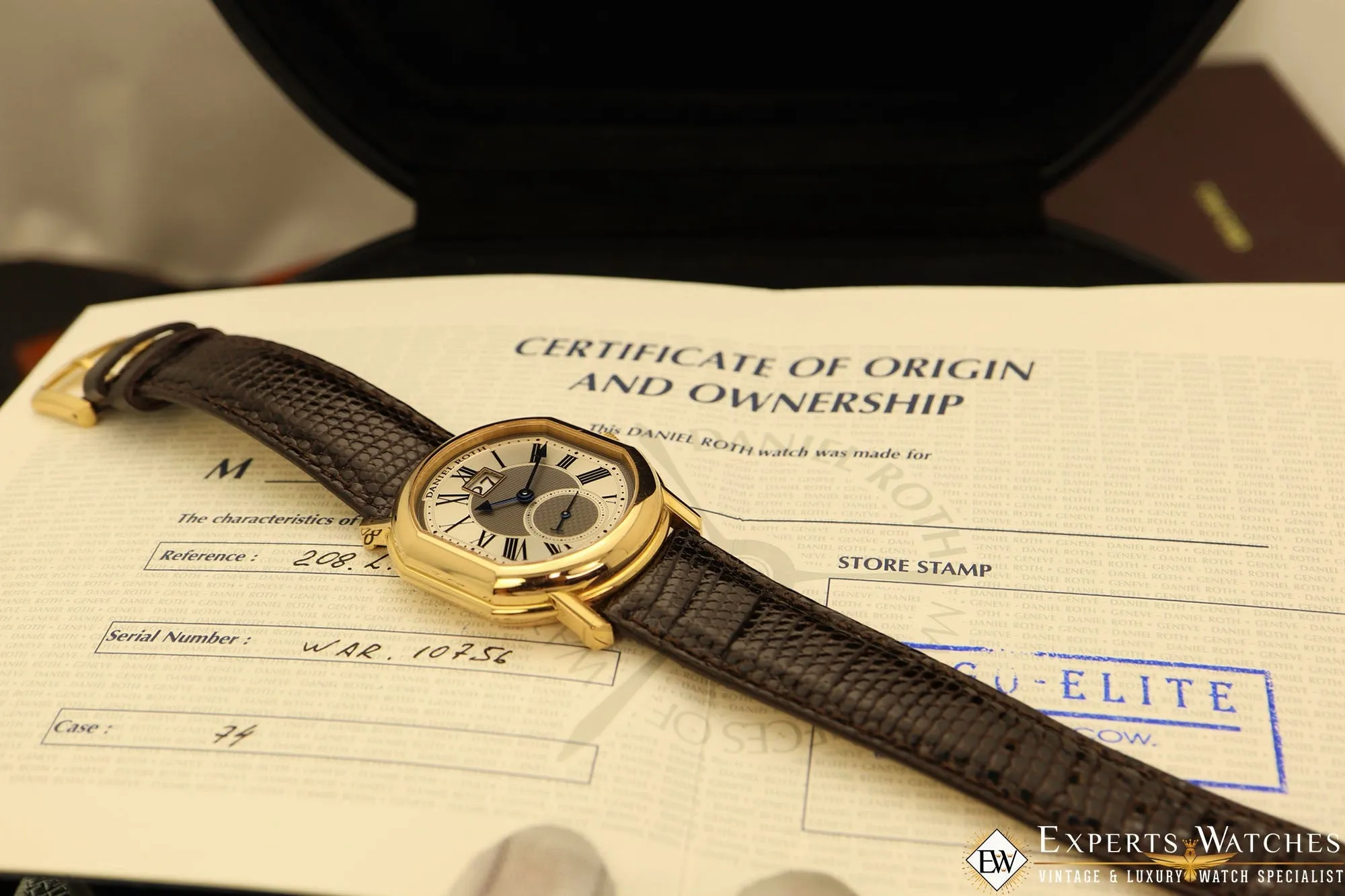 SOLD!!!  Daniel Roth Datomax Masters 18k Big Date Watch 208.L.40.011.CN.BA Box & Papers