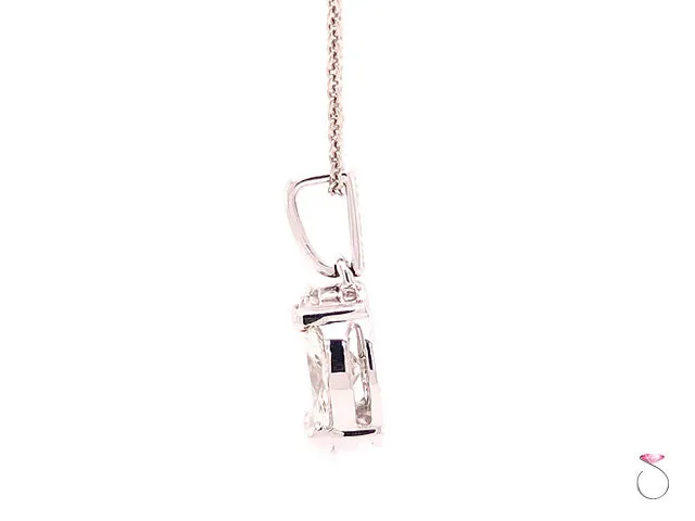 Solitaire 1.02 ct Round Diamond Pendant Illusion Set For 5 ct. Look in 18K Gold