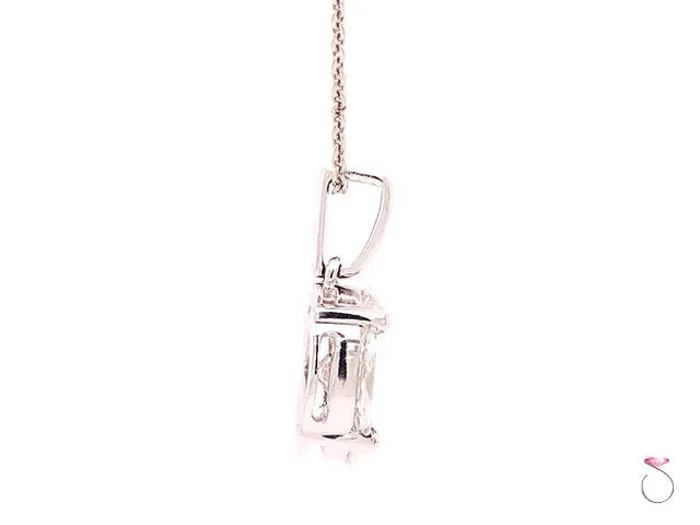 Solitaire 1.02 ct Round Diamond Pendant Illusion Set For 5 ct. Look in 18K Gold