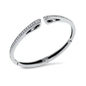 Spirit Pavé Cuff 3mm - Sterling Silver   CZ Blanc