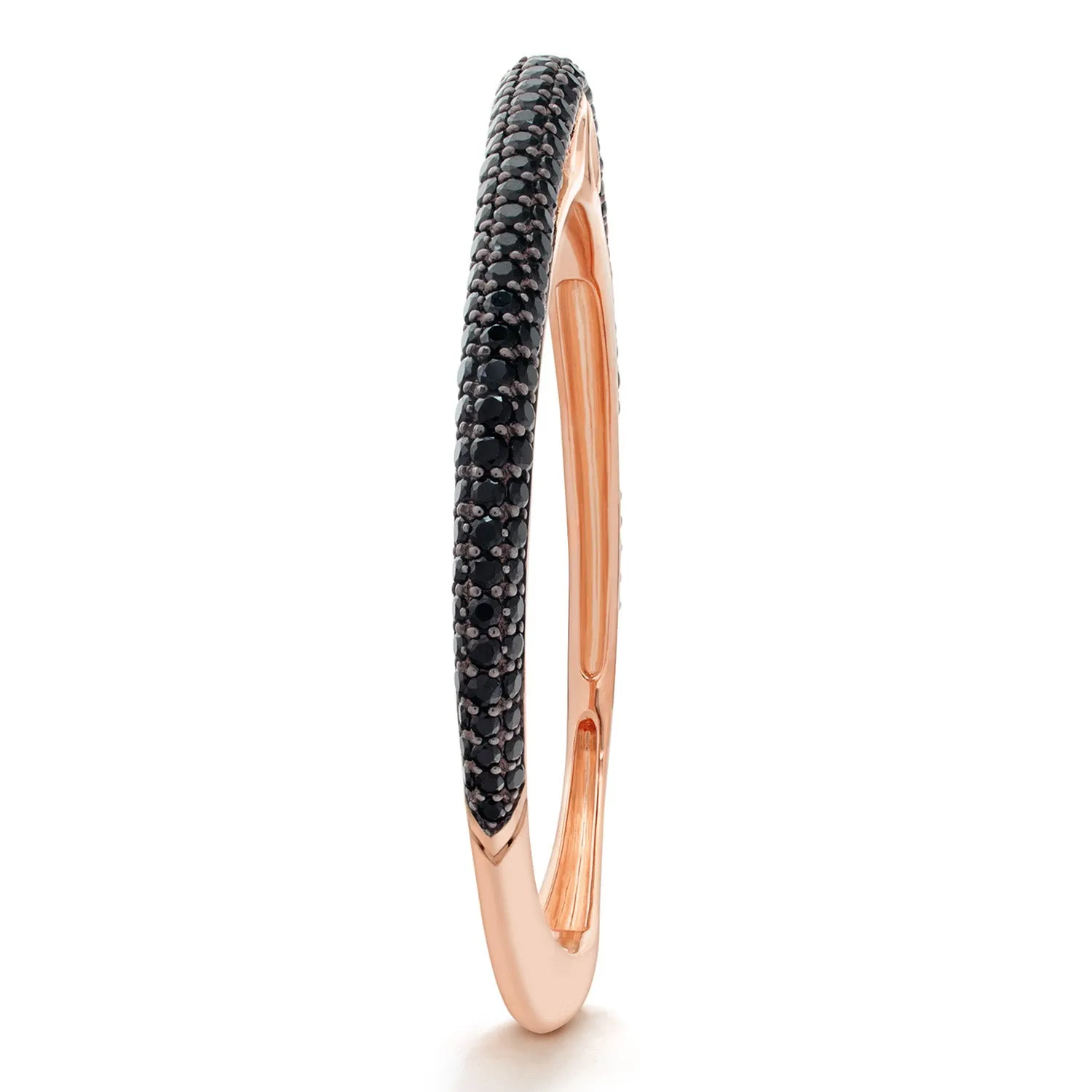 Spirit Pavé Cuff 5mm - 18K Rose Gold Vermeil   CZ Noir