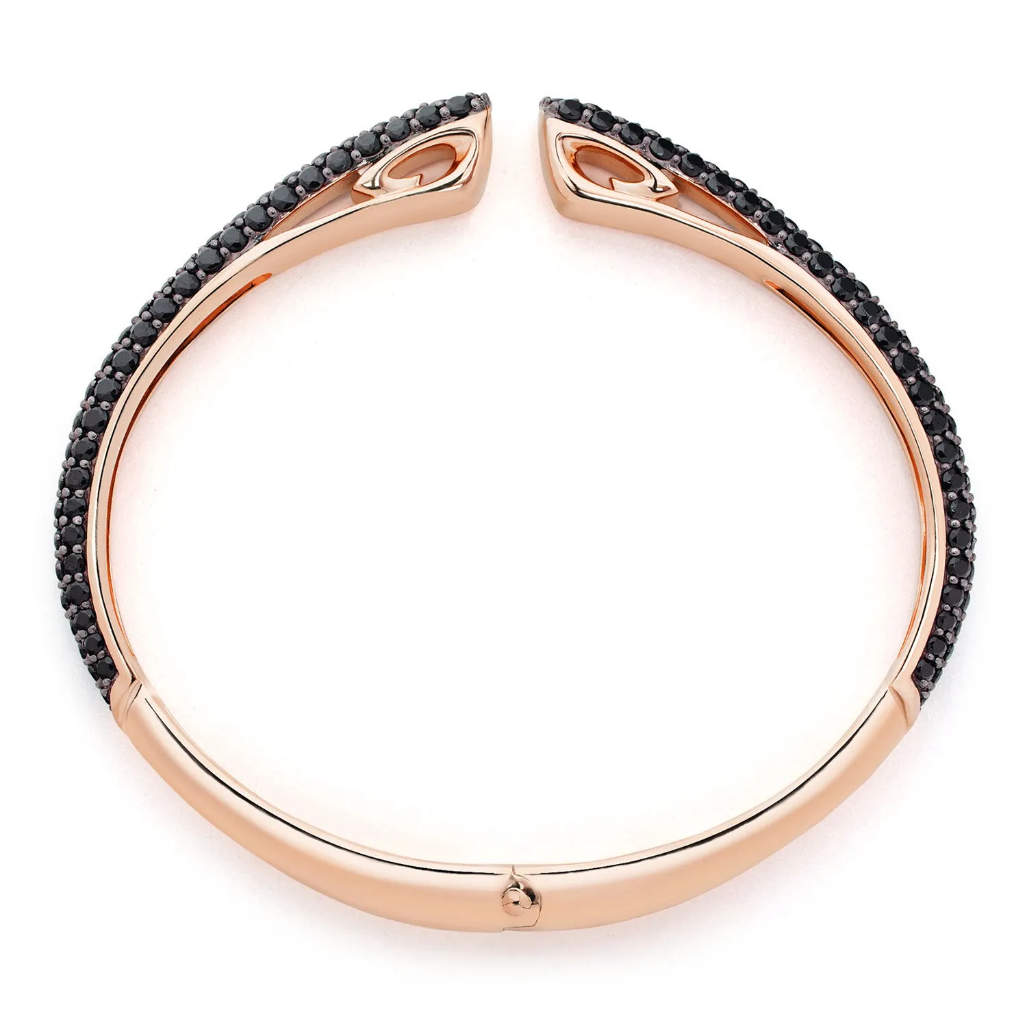 Spirit Pavé Cuff 5mm - 18K Rose Gold Vermeil   CZ Noir