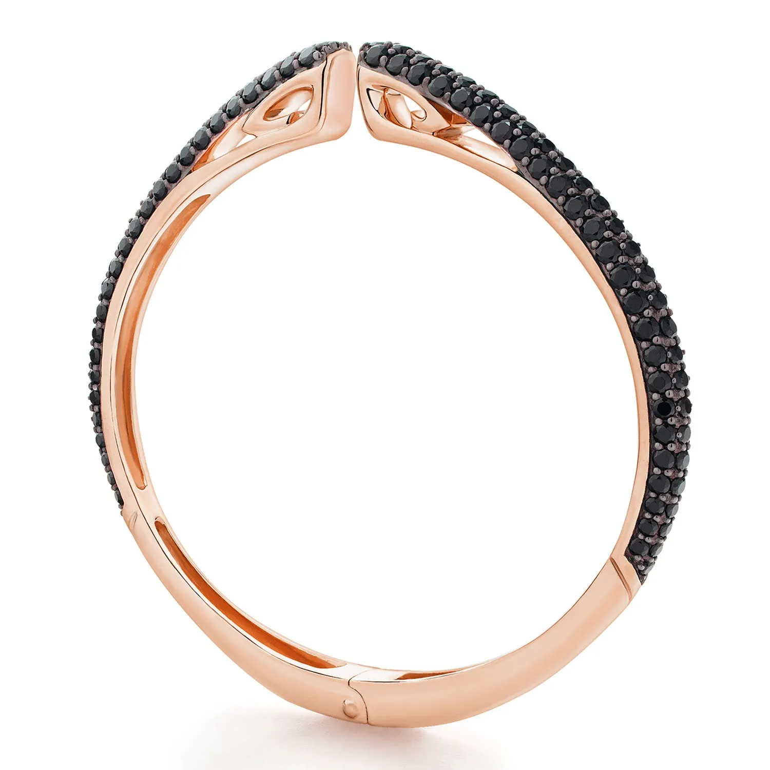 Spirit Pavé Cuff 5mm - 18K Rose Gold Vermeil   CZ Noir